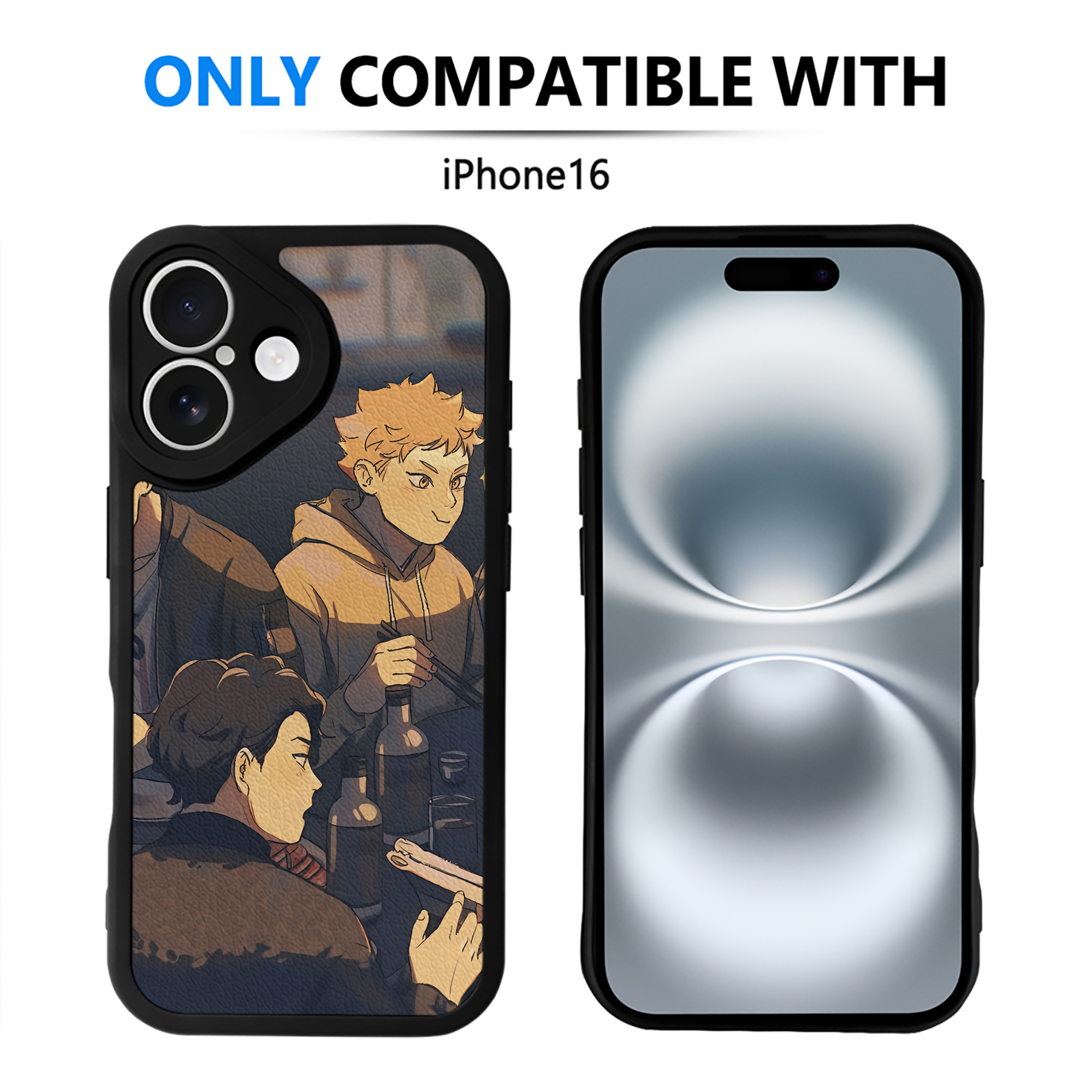 （画像用） ハイキュー!! Haikyu!! 【iPhone 16シリーズ対応】シリコンスマホケース（レザー調） 材質：シリコン